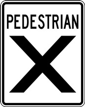 RA Series Pedestrian X Crossover - Regulatory Signage Solutions Belleville by B M R  Mfg  Inc