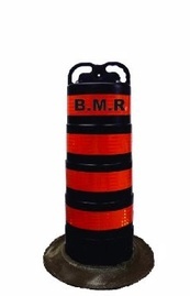 Traffic Barrel with High Intensity Orange Stripes Trent Hills by B M R  Mfg Inc