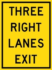 WA Series Three Right Lanes Exit - Regulatory Signage Solutions Campbellford by B M R  Mfg Inc
