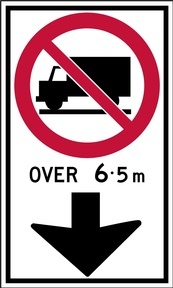 RB Series Lane Use Restriction Trucks, Length, Overhead - Regulatory Signage Solutions USA by B M R  Mfg Inc