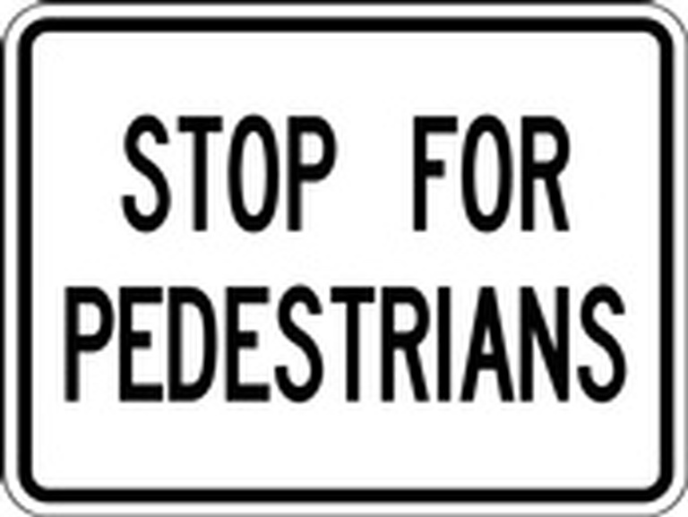 RA Series Stop For Pedestrians Tab - Regulatory Signage Solutions Belleville by B M R  Mfg  Inc