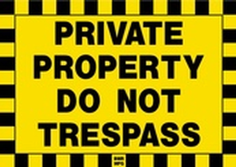 Private Property Do Not Trespass Sign Board - Signage Solutions Trent Hills by B M R  Mfg  Inc
