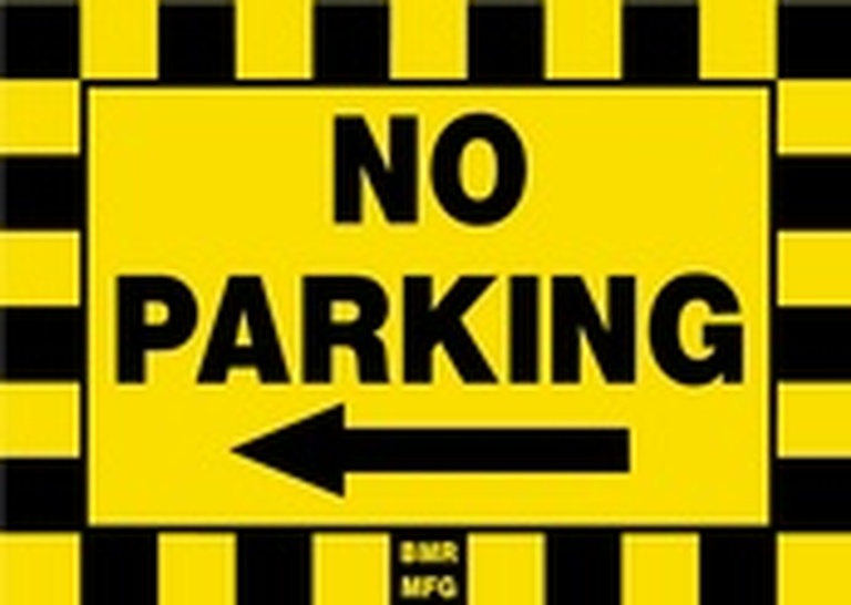 No Parking Sign Board with Left Arrow - Signage Solutions Campbellford by B M R  Mfg  Inc