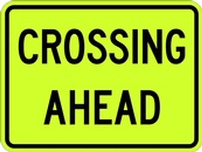 WC Series Crossing Ahead Tab - Regulatory Signage Solutions Canada by B M R  Mfg Inc