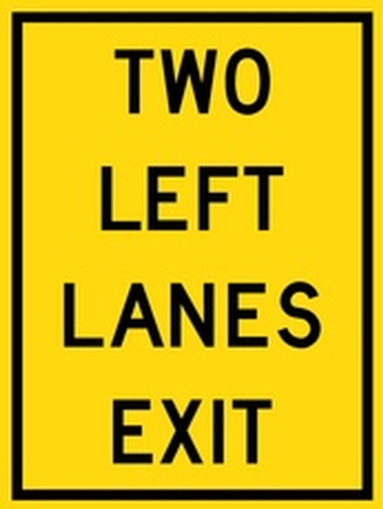WA Series Two Left Lanes Exit - Regulatory Signage Solutions Peterborough by B M R  Mfg Inc