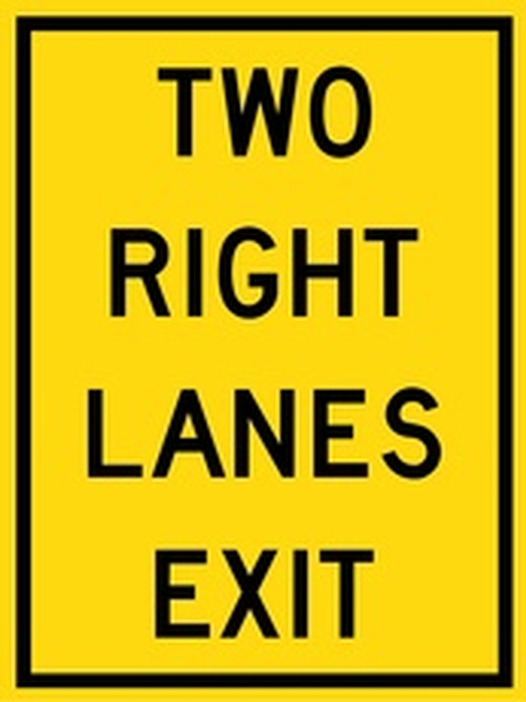 WA Series Two Right Lanes Exit - Regulatory Signage Solutions Canada by B M R  Mfg Inc