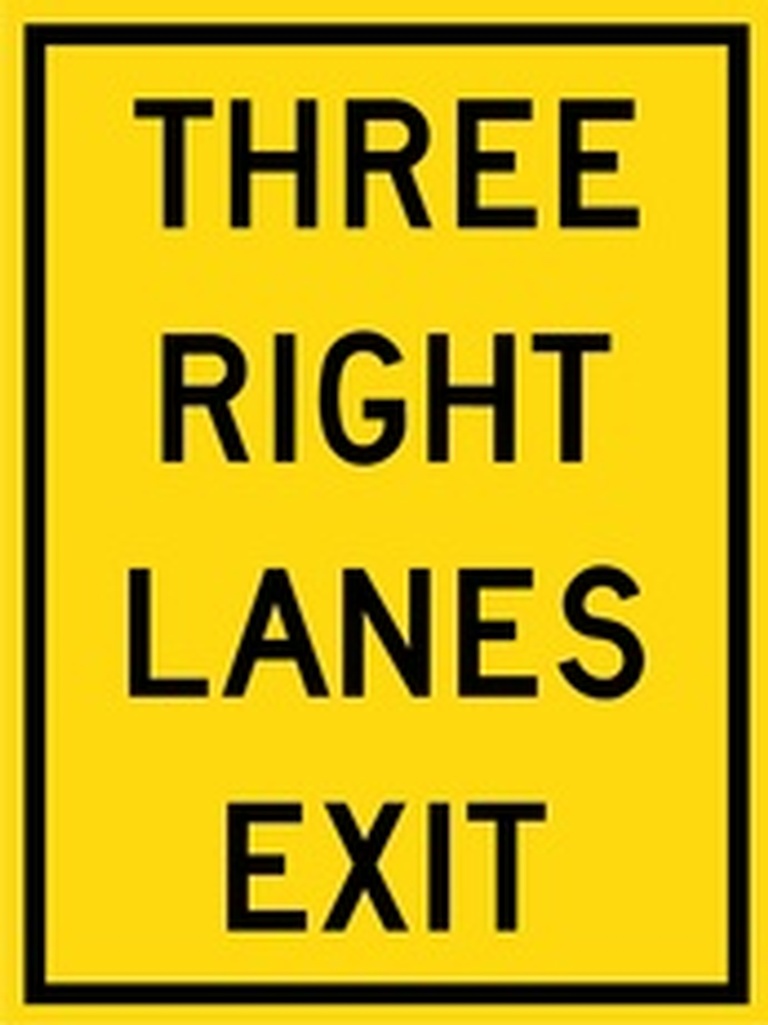 WA Series Three Right Lanes Exit - Regulatory Signage Solutions Campbellford by B M R  Mfg Inc