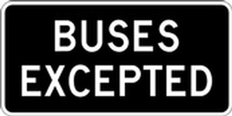 RB Series Buses Excepted Tab - Regulatory Signage Solutions Canada by B M R  Mfg Inc