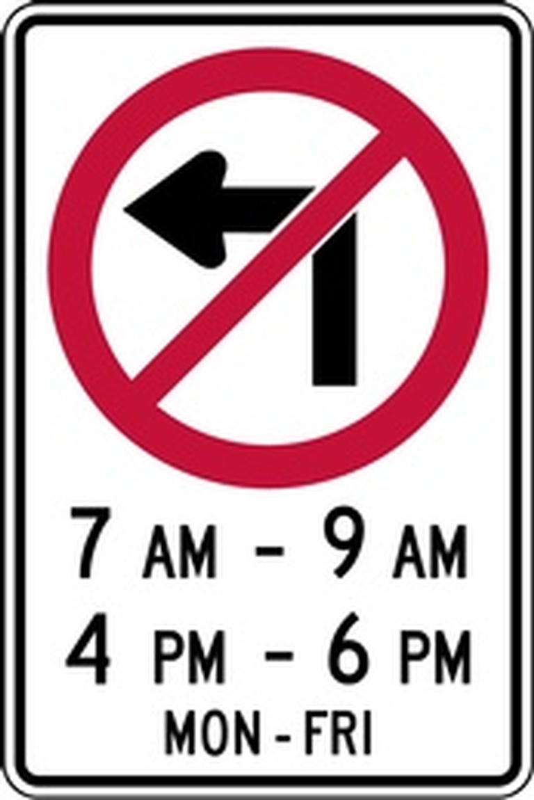 RB Series No Left Turn Times And Days - Regulatory Signage Solutions Belleville by B M R  Mfg Inc
