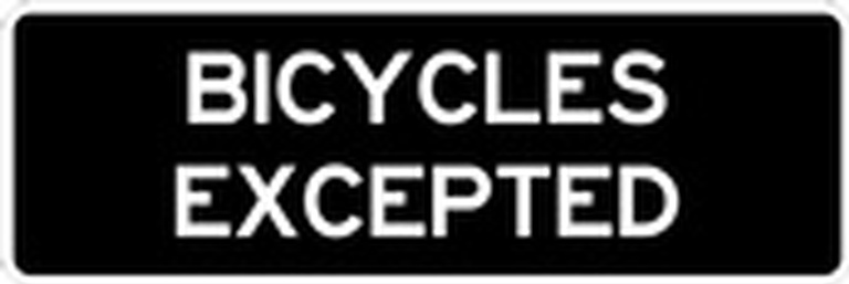 RB Series Bicycles Excepted - Regulatory Signage Solutions Belleville by B M R  Mfg Inc