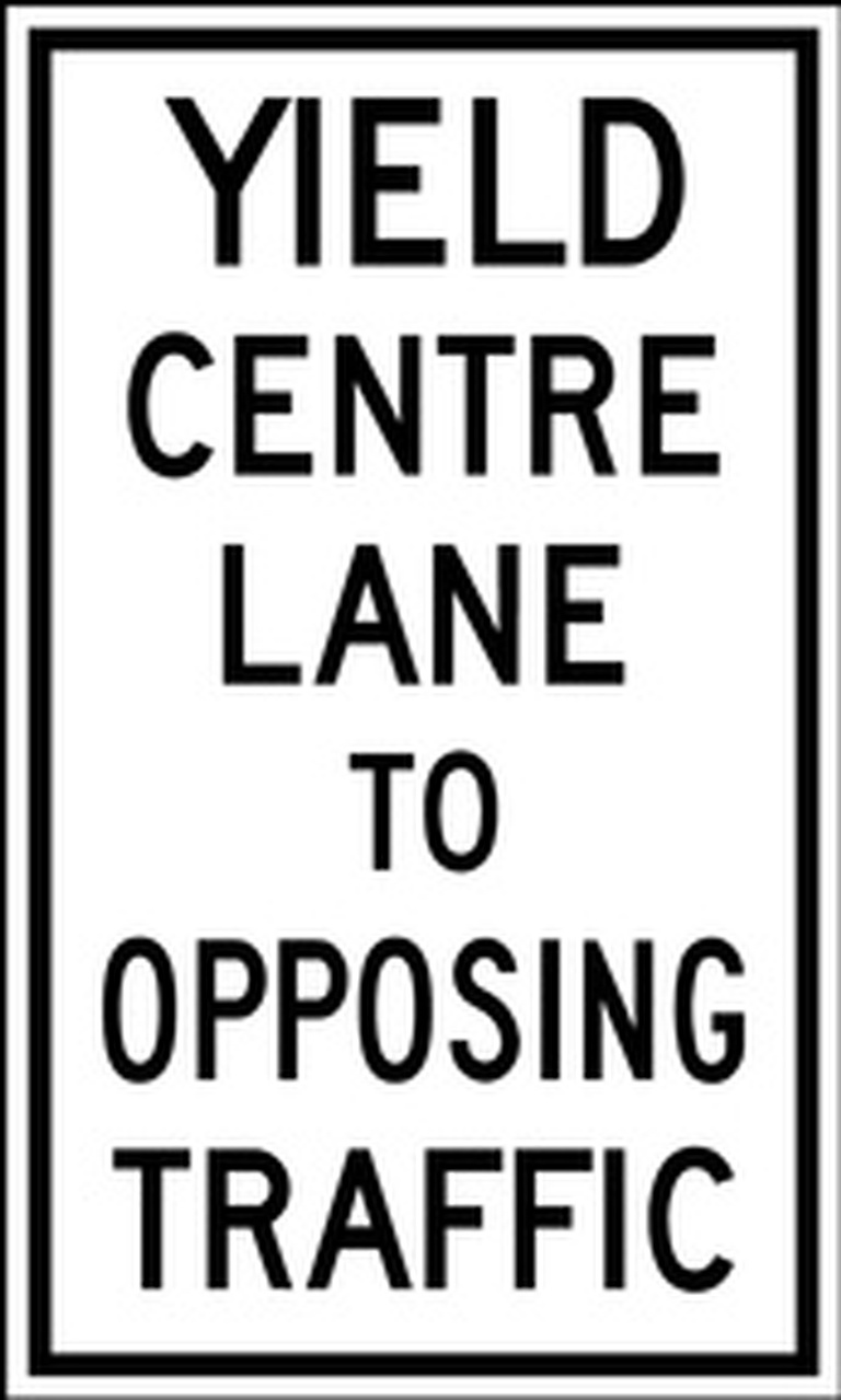 RB Series Yield Centre Lane To Opposing Traffic - Regulatory Signage Solutions USA by B M R  Mfg Inc