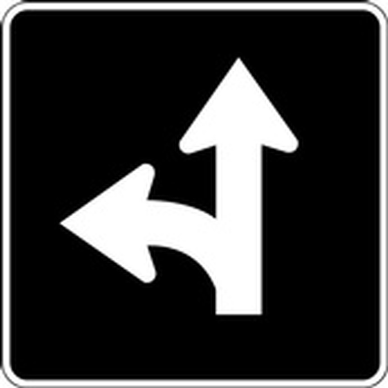 RB Series Straight Through Or Left Turn Only - Regulatory Signage Solutions USA by B M R  Mfg Inc