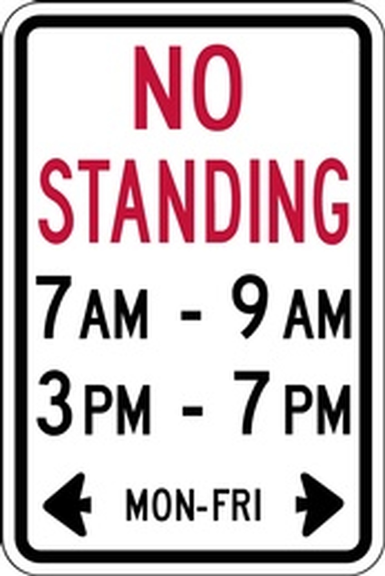 RB Series No Standing Times And Days - Regulatory Signage Solutions USA by B M R  Mfg Inc