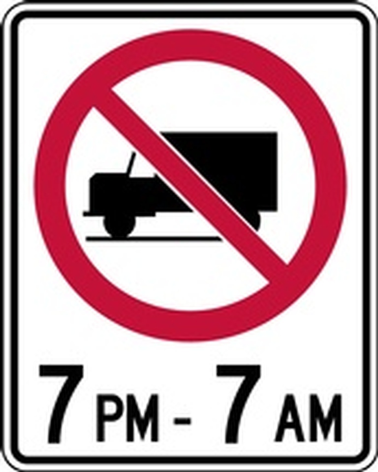 RB Series No Heavy Trucks With Time Restriction - Regulatory Signage Solutions Trent Hills by B M R  Mfg Inc