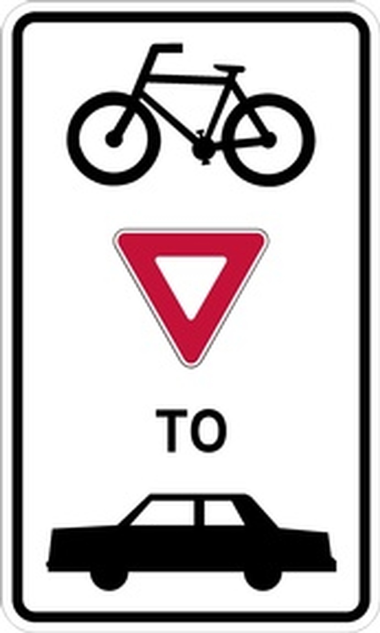 RB Series Bicycles Yield To Vehicles - Regulatory Signage Solutions Campbellford by B M R  Mfg Inc