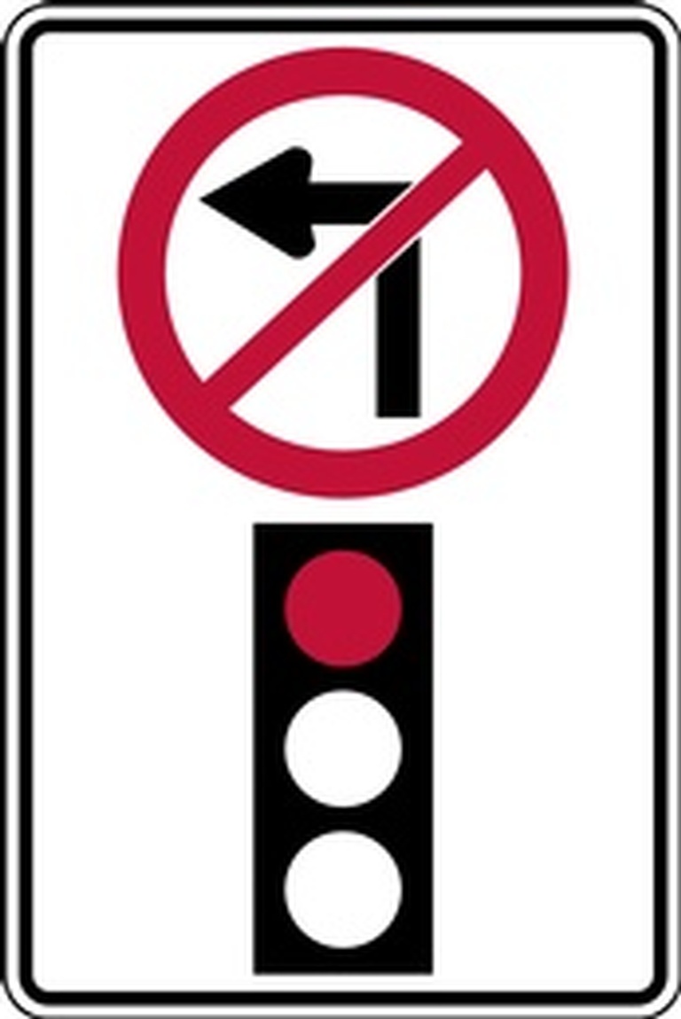 RB Series No Left Turn On Red - Regulatory Signage Solutions Belleville by B M R  Mfg Inc