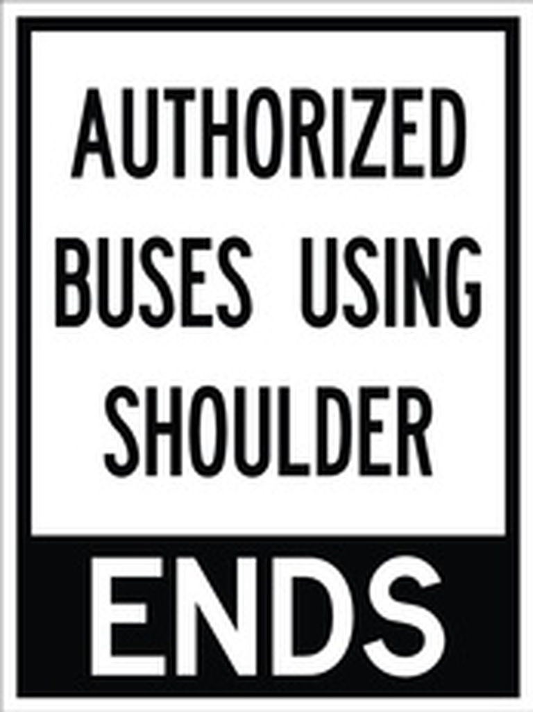 RB Series Authorized Buses Using Shoulder Ends - Regulatory Signage Solutions Trent Hills by B M R  Mfg Inc