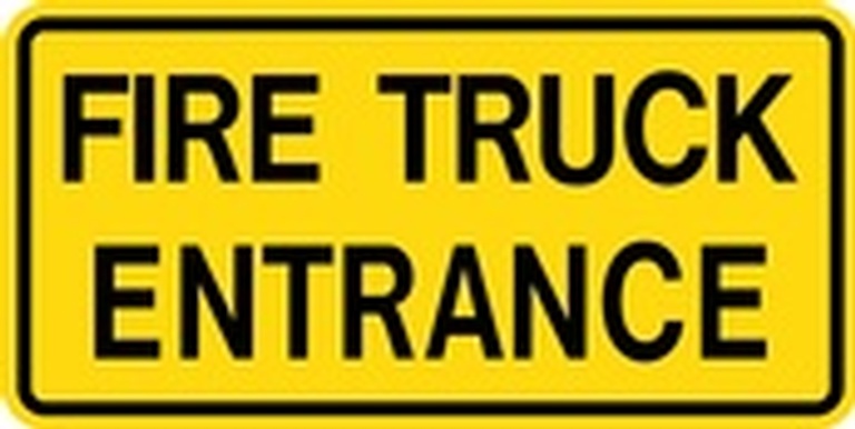 WC Series Fire Truck Entrance Tab - Regulatory Signage Solutions U S A  by B M R  Mfg Inc