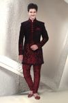 Stimulating Black Color Indo Western Sherwani