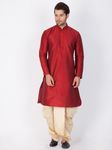 Mens Cotton Maroon Kurta Dhoti Online