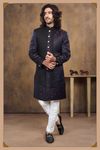 Enchanting Navy Blue Silk Indo Western