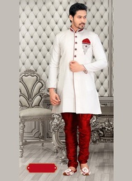 Dazzing Stylewhite Royal Sherwani For Men Wedding