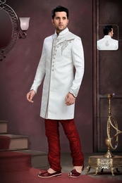 Elegant White Color Royal Sherwani For Wedding And Special Occasion