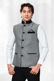 Enriching Your Look Grey Color Nehru Jacket