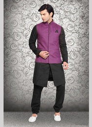 Fuchsia Color Linen Nehru Jacket