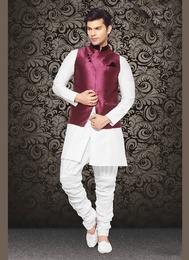 Ravish Look Wine Color Imported Mens Nehru Jacket