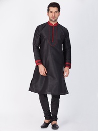 Traditional Look Black Online Kurta Payjama For Men