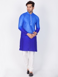 Online Wedding Blue Color Kurta Payjama For Men