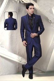 Blue & Black Fashion Beautiful Wedding Reception Suit