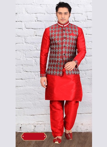 Red Color Ethnic Wear Indo Western Sherwani