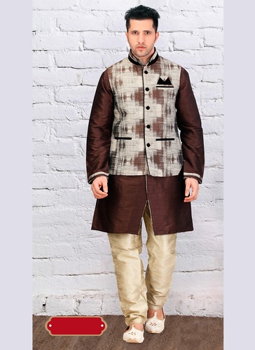 Trendsetting Brown Color Indo Western Sherwani