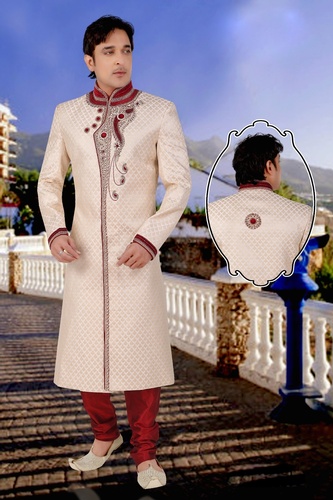 Extra Vegent Lookbeige Color Royal Sherwani For Wedding
