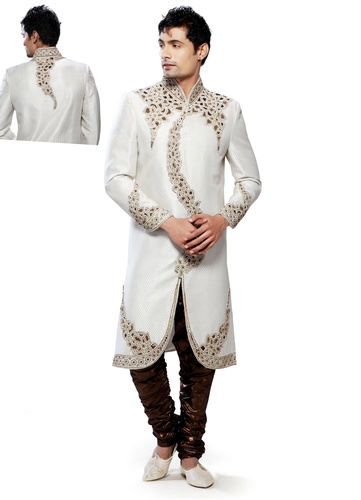 Formidable White Color Royal Sherwani For Men