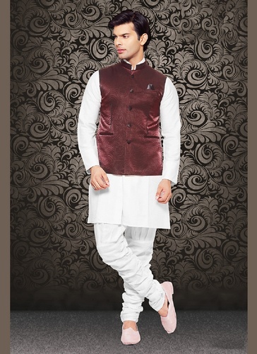 Admirable Rich Look Maroon Color Satin Nehru Jacket