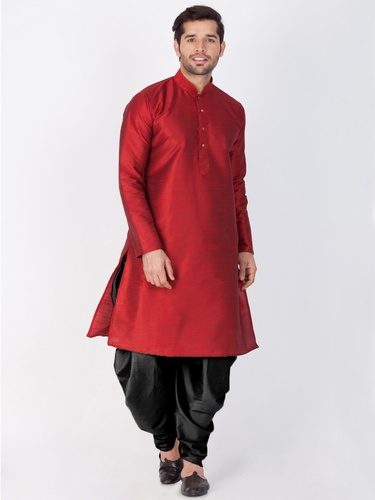 Online Readymade Ethnic Wear Maroon Kurta For Men