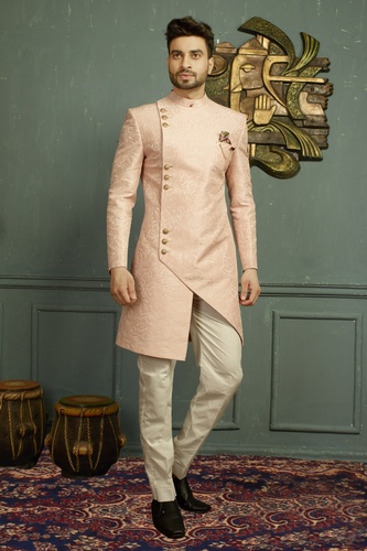 Royal Pink Asymmetrical Indo Western Sherwani