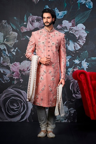 Refined Classic Pink Wedding Sherwani