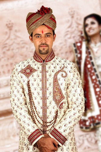 White Wedding Dhoti Sherwani BL2037