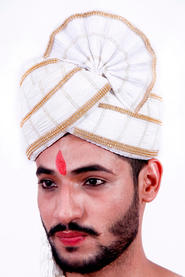 White Color Wedding Safa Turban