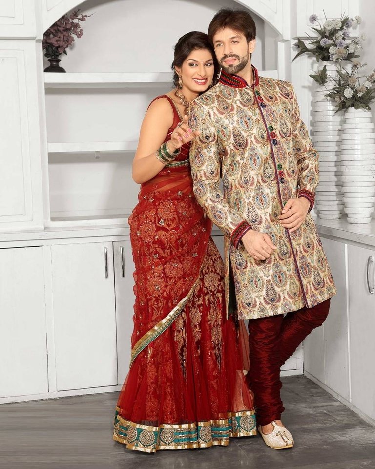 Traditional Lookcream Color Royal Sherwani For Wedding