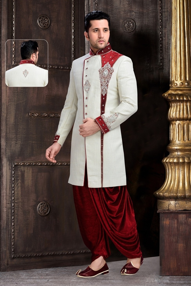 Voguish White Color Royal Sherwani For Wedding