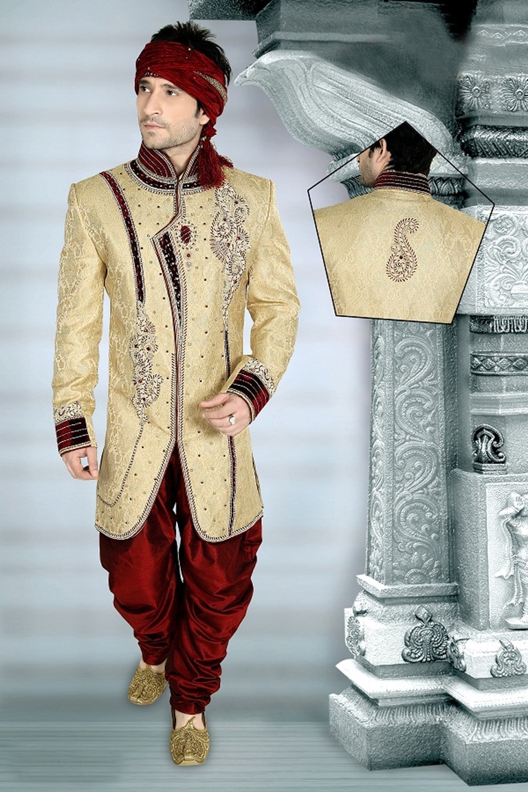 Brown Color Decorative Royal Sherwani For Men