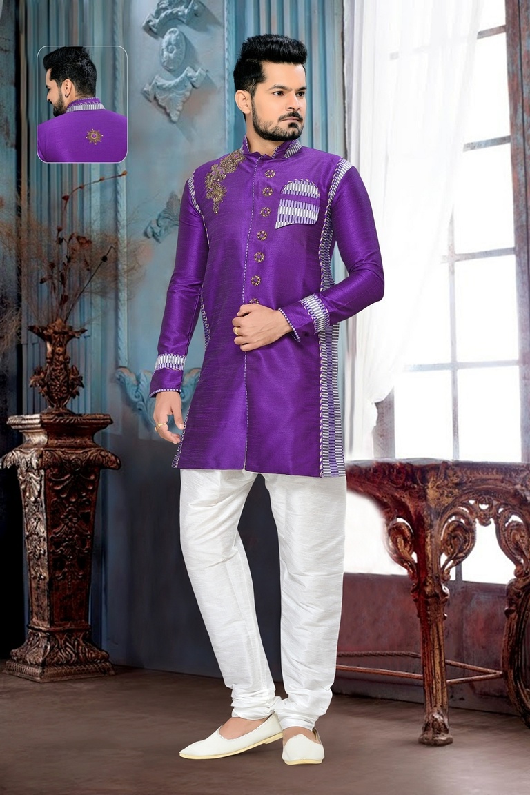 Unique Beautiful Purple Royal Sherwani For Men