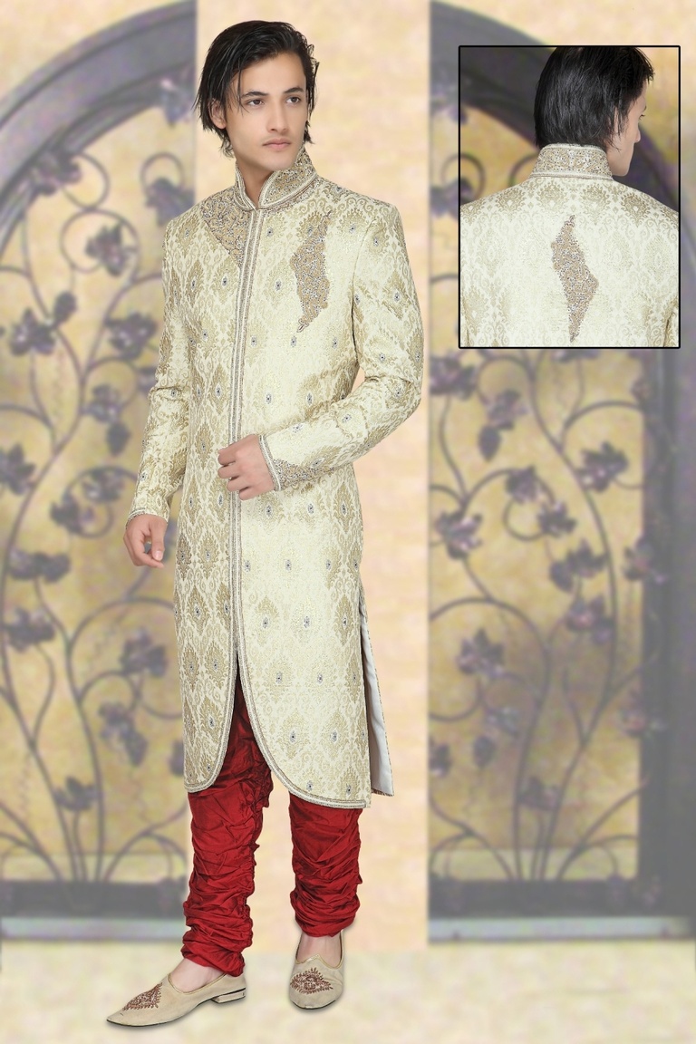 Enrapturing Cream Color Royal Sherwani For Men