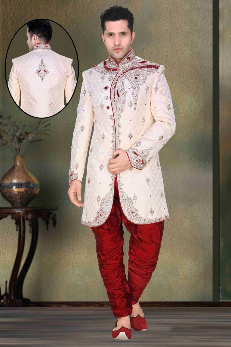 Attractive Look White Color Royal Sherwani For Wedding