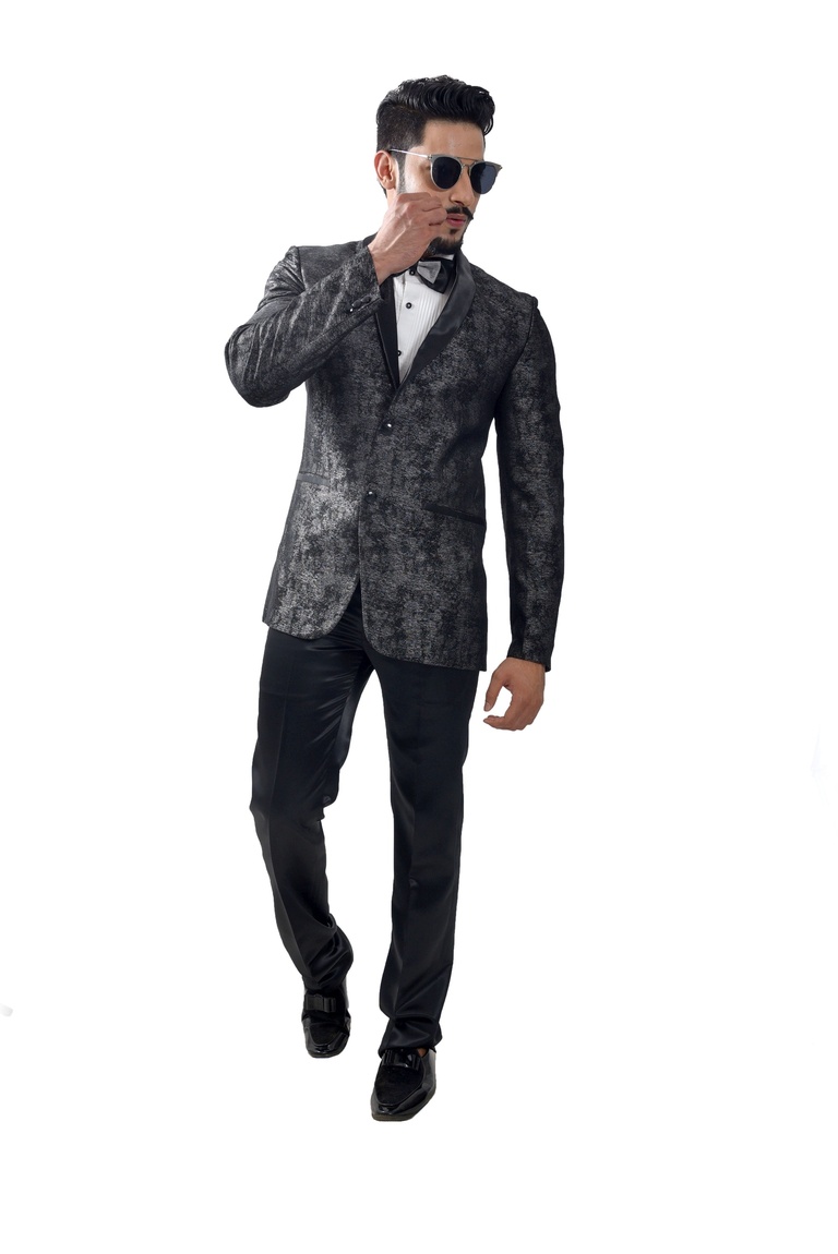 Online Italian Fabric Black Suit